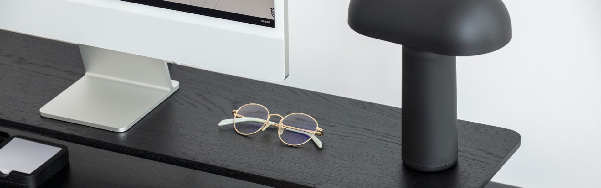 black desk shelf